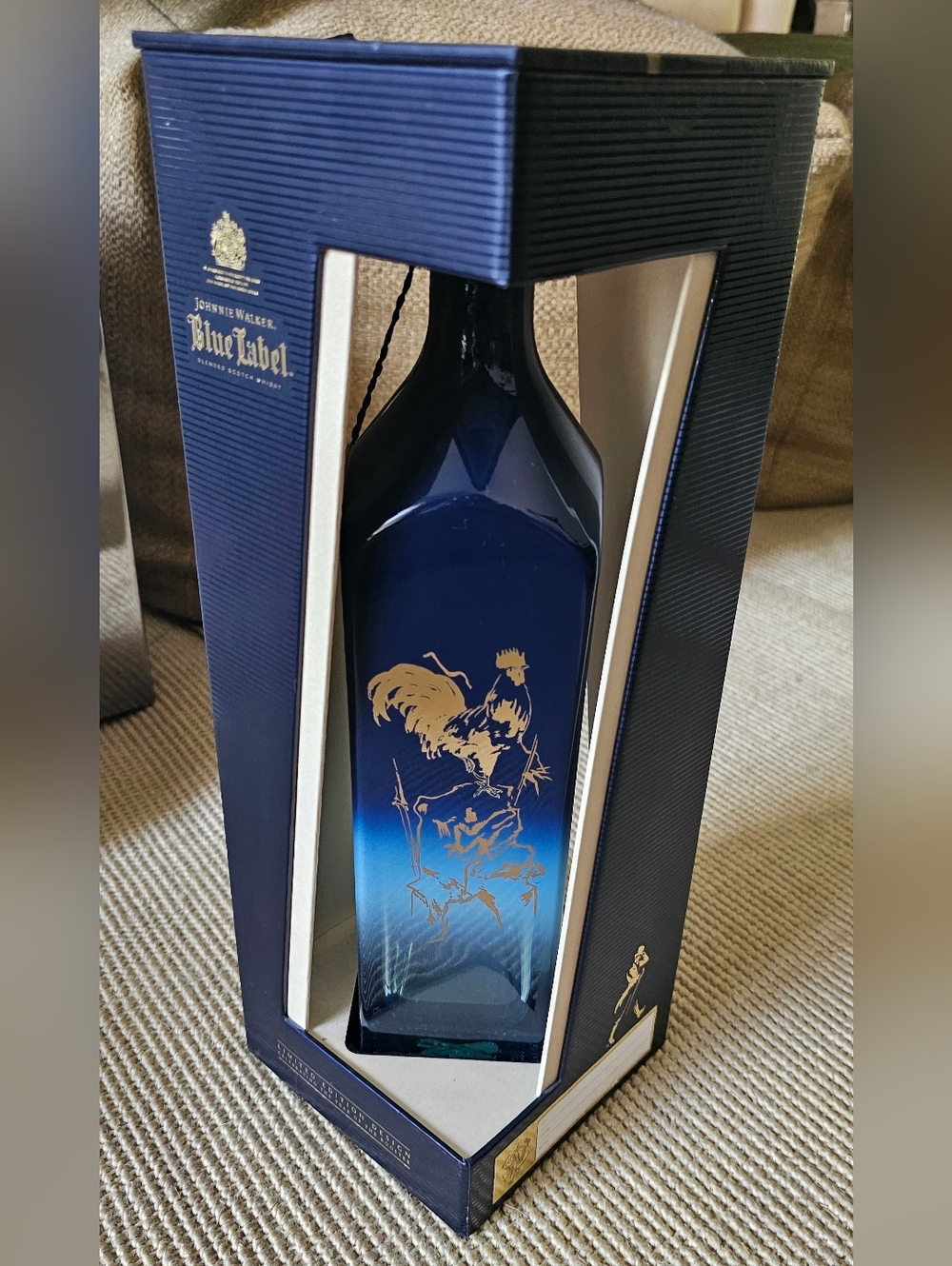 Johnnie Walker Blue Label Year Of The Rooster Limited Edition Empty Glass Bottle